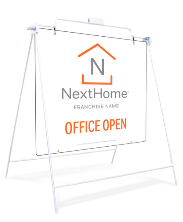 Office Open White Swinging A-Frame and Sign Panel Unit, 24h x 24w, PVC